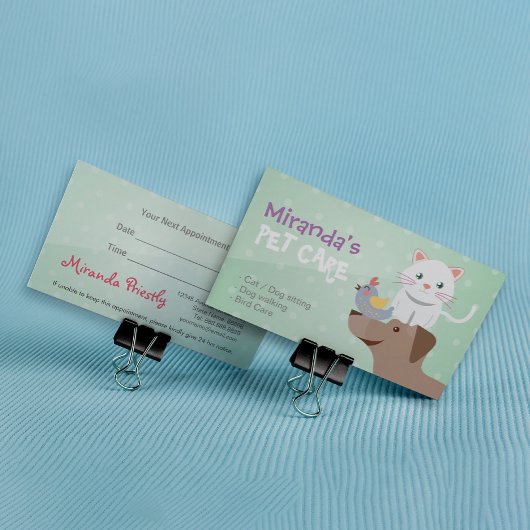 Carte De Rendez-vous Animaux de compagnie assis Bain et Grooming Salon 