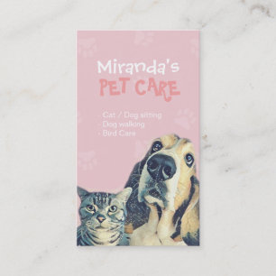 Carte De Rendez-vous Animaux de compagnie assis Bain et Grooming Salon