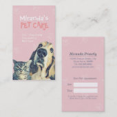 Carte De Rendez-vous Animaux de compagnie assis Bain et Grooming Salon  (Devant / Derrière)