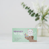 Carte De Rendez-vous Animaux de compagnie assis Bain et Grooming Salon  (Debout devant)