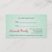 Carte De Rendez-vous Animaux de compagnie assis Bain et Grooming Salon  (Dos)