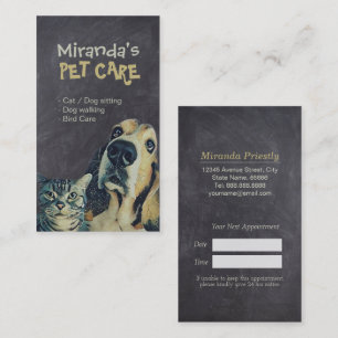 Carte De Rendez-vous Animaux de compagnie assis Bain et Grooming Salon 