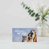 Carte De Rendez-vous Animaux de compagnie assis Bain et Grooming Salon  (Debout devant)