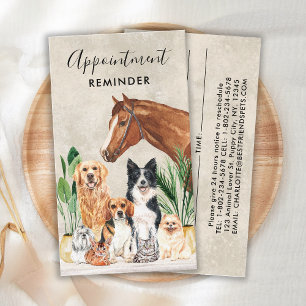 Carte De Rendez-vous Animaux de compagnie Chien Chat Cheval Animaux Sit