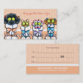 Carte De Rendez-vous Animaux de compagnie Chiens Spas Chat Robes Peach  (Devant / Derrière)