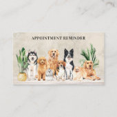 Carte De Rendez-vous Animaux de compagnie Rappel Boho Aquarelle Chiens  (Devant)
