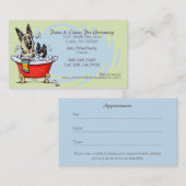 Carte De Rendez-vous Animaux de compagnie Spa Chiens de mer Green Tea R (Devant / Derrière)