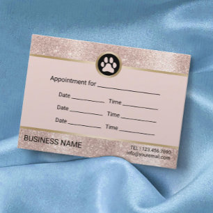 Carte De Rendez-vous Animaux domestiques Animaux domestiques assis Rose