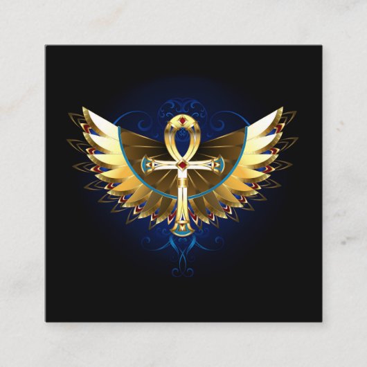 Carte De Rendez-vous Ankh or avec ailes (Devant)