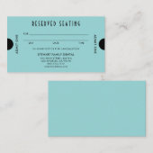 Carte De Rendez-vous Aqua Blue Art Deco Réservé Siège Dental (Devant / Derrière)