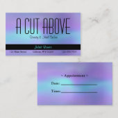 Carte De Rendez-vous Aqua Purple Salon de Beauté Abstraite (Devant / Derrière)