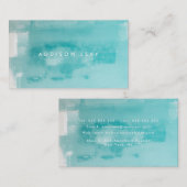 Carte De Rendez-vous Aqua Turquoise Grunge Peinture Perdue (Devant / Derrière)