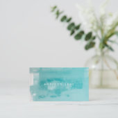 Carte De Rendez-vous Aqua Turquoise Grunge Peinture Perdue (Debout devant)