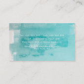 Carte De Rendez-vous Aqua Turquoise Grunge Peinture Perdue (Dos)