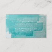 Carte De Rendez-vous Aqua Turquoise Grunge Peinture Perdue (Dos)