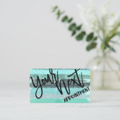 Carte De Rendez-vous Aquamarine Parties scintillant Bleue Vert Bleu Bro (Debout devant)