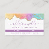 Carte De Rendez-vous Aquarelle Arc-En-Ciel Et Or Entreprise (Devant)