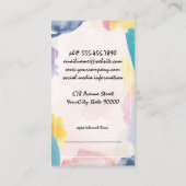 Carte De Rendez-vous Aquarelle Artistic Brush Strokes (Dos)