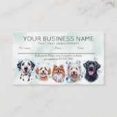 Carte de rendez-vous aquarelle chiens bulles (Devant)