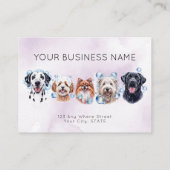 Carte de rendez-vous aquarelle chiens bulles (Dos)