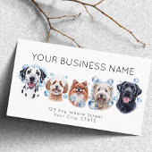 Carte de rendez-vous aquarelle chiens bulles, blan