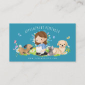 Carte De Rendez-vous Aquarelle Florale Chien & Chat Services de soins p (Devant)