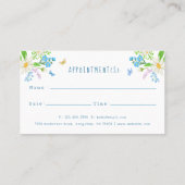 Carte De Rendez-vous Aquarelle Florale Chien et chat Service de soins p (Dos)