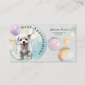 Carte De Rendez-vous Aquarelle mignon Bubble Suds Chien Groomer (Devant)