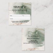 Carte De Rendez-vous Aquarelle moderne élégante Vert et Or (Devant / Derrière)