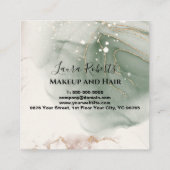 Carte De Rendez-vous Aquarelle moderne élégante Vert et Or (Dos)