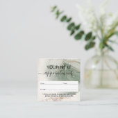 Carte De Rendez-vous Aquarelle moderne élégante Vert et Or (Debout devant)