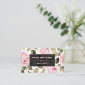 Carte De Rendez-vous Aquarelle moderne Rose floral maquillage or (Debout devant)