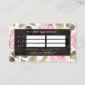 Carte De Rendez-vous Aquarelle moderne Rose floral maquillage or (Dos)