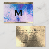 Carte De Rendez-vous Aquarelle Monogramme (carte de rendez-vous) (Devant / Derrière)