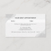 Carte De Rendez-vous Aquarelle noire et blanche professionnelle (Dos)