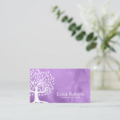 Carte de rendez-vous| Aquarelle pourpre de l'arbre (Debout devant)