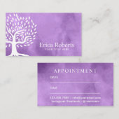 Carte de rendez-vous| Aquarelle pourpre de l'arbre (Devant / Derrière)