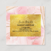 Carte De Rendez-vous Aquarelle rose moderne et huile d'or (Dos)