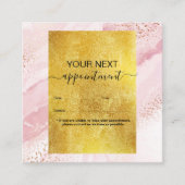 Carte De Rendez-vous Aquarelle rose moderne et huile d'or (Devant)