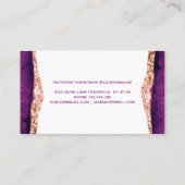 Carte de rendez-vous aquarelle violette et or (Dos)