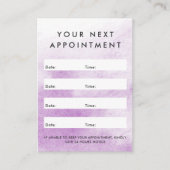 Carte De Rendez-vous Aquarelle violette logo personnalisé vertical (Devant)