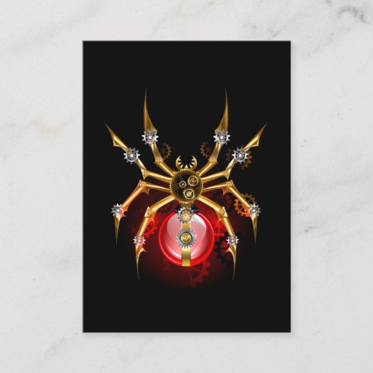 Carte De Rendez-vous Araignée steampunk sur fond noir (Devant)