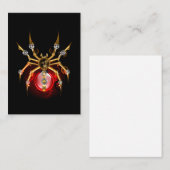 Carte De Rendez-vous Araignée steampunk sur fond noir (Devant / Derrière)