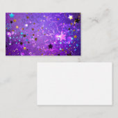 Carte De Rendez-vous Arrière - plan de feuille violet avec étoiles (Devant / Derrière)