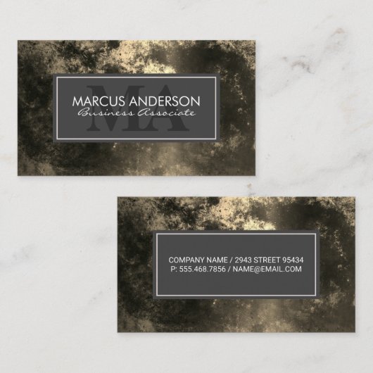 Carte De Rendez-vous Arrière - plan de texture dorée foncée (Devant / Derrière)