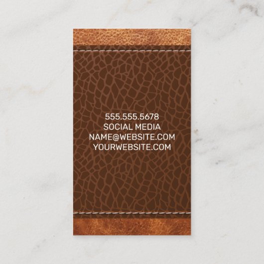 Carte De Rendez-vous Arrière - plan en cuir Brown (Dos)