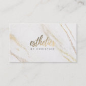 Carte De Rendez-vous arrière - plan esthétique en marbre blanc (Devant)