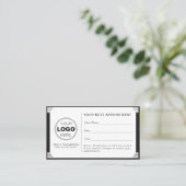 Carte De Rendez-vous Art Deco Black White QR Code Logo Professional (Debout devant)