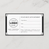 Carte De Rendez-vous Art Deco Black White QR Code Logo Professional (Devant)