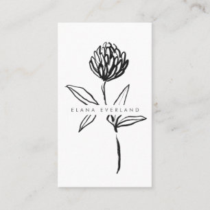 Carte De Rendez-vous Art Ink minimaliste Fleur Botanique